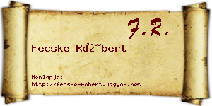 Fecske Róbert névjegykártya