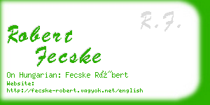 robert fecske business card